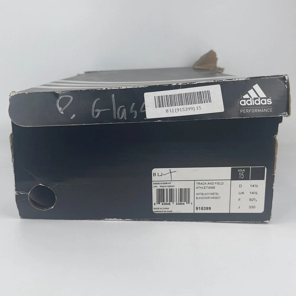 Adidas LJ Track and Field Shoes Men's 14.5 Beige White Zip Up 915399 with Spikes